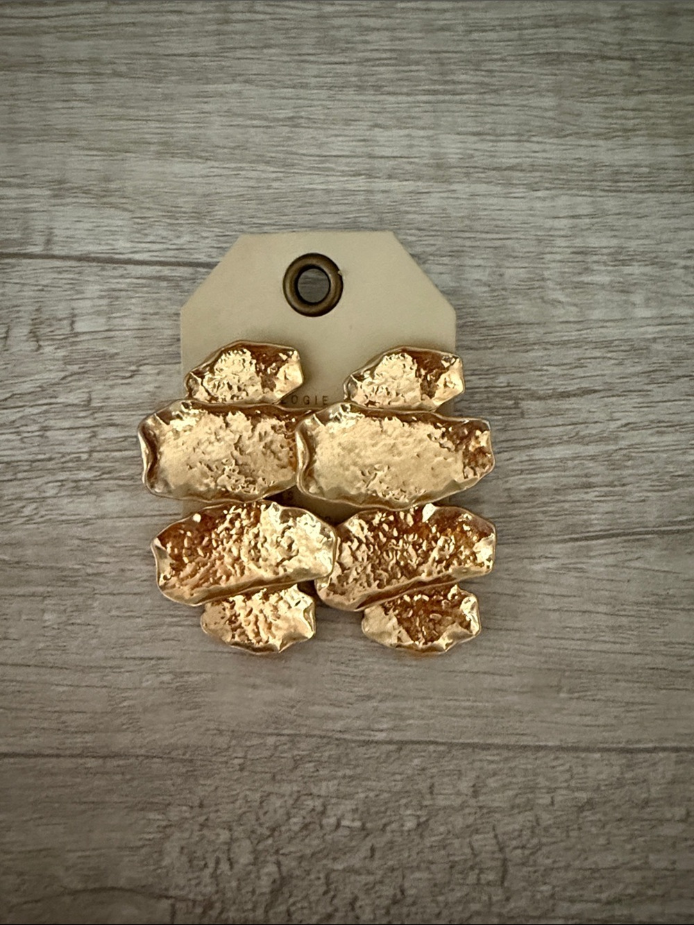 Anthropologie Hammered Gold Cluster Drop Earrings
